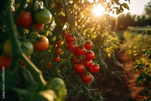 Tomato field inside a farm - Rural landscape