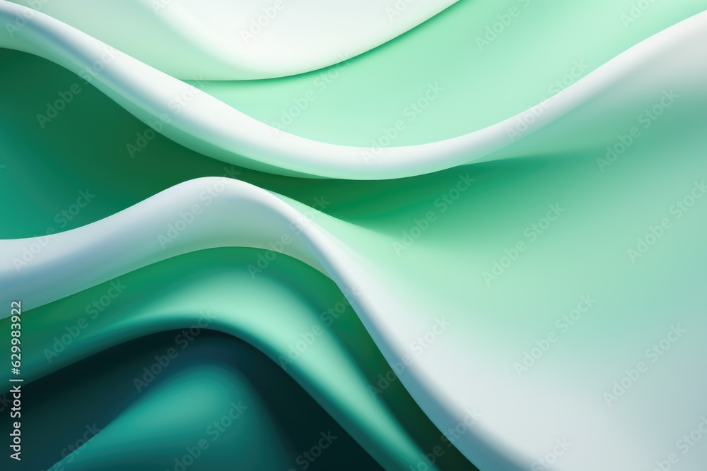 Abstract green and blue swirl wave background. Flow liquid lines design element. Light pastel colors. Abstract futuristic background
