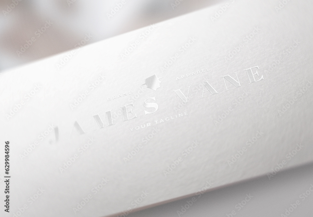 Silver Foil Logo Mockup Template Texture Paper Branding Brand Identity