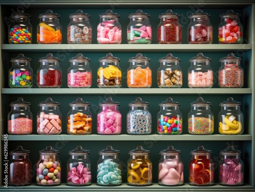 Various colorful candies are featured in Sweet Store, chewy and sweet candies