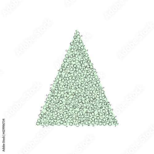 Christmas Tree Shape Made of Benzene Methyl Group Molecule Formula Icons