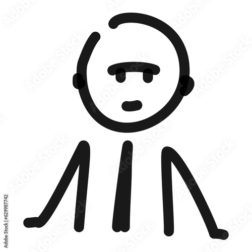 businessman line art doodle