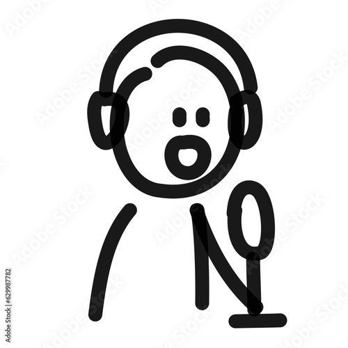 block figure podcasting simple line art doodle
