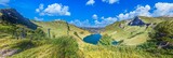 Panoramic view over the mountains on the Three Lakes Route in the Tannheimer Valleyi n summer
