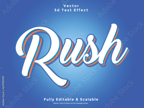 Rush 3d Text Effect