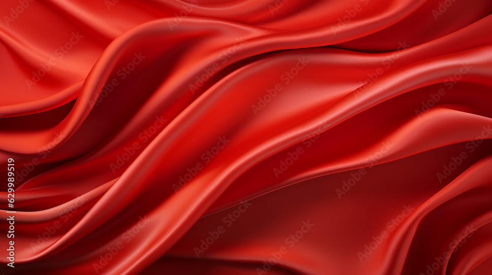 Smooth satin waves in vibrant red elegance Smooth satin waves in vibrant red elegance