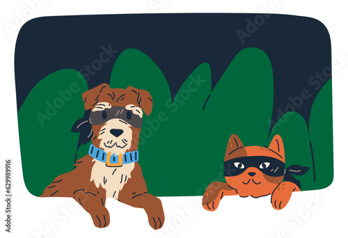 Spying, observing and sneaking. Vector illustration. Characters peeping, silent figures drawn by curiosity Looking out, measure of caution or anticipation Peeking person, hidden watcher treading
