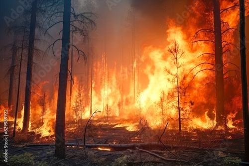 Big fire in the middle of the forest © Светлана Парникова