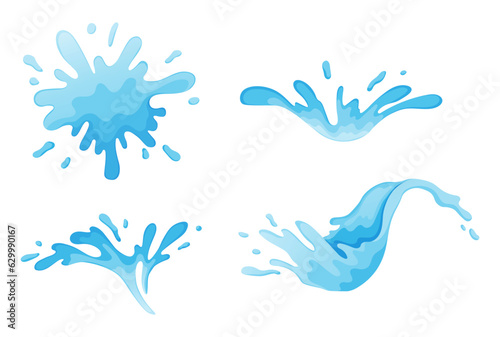 Fototapeta Naklejka Na Ścianę i Meble -  Water and juice splash liquide. Vector Illustration. A dripped droplet, micro tale of gravity and surface tension A spill shape, abstract artists delight born from accident A water splash, fleeting