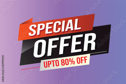 Special offer word concept vector illustration red modern futuristic 3d style for landing page template ui web mobile app poster banner flyer background gift card coupon label wallpaper 