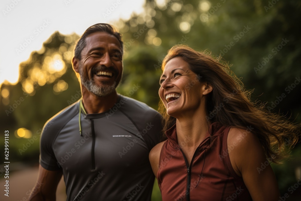 Obraz premium couple in the park with jogging outfit