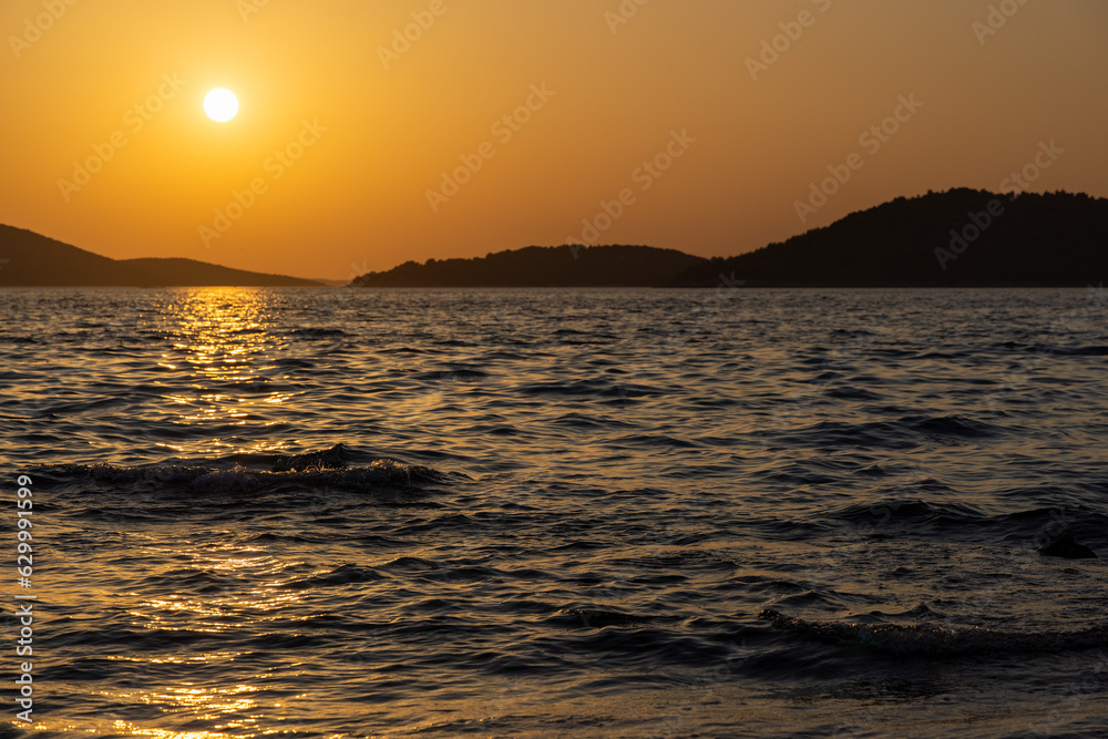 Sunset on the Adriatic Sea near Zlarin Island, Croatia