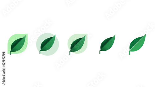 Leaf green, abstract, minimal, vector logo design. Vector logo template. © colonyro