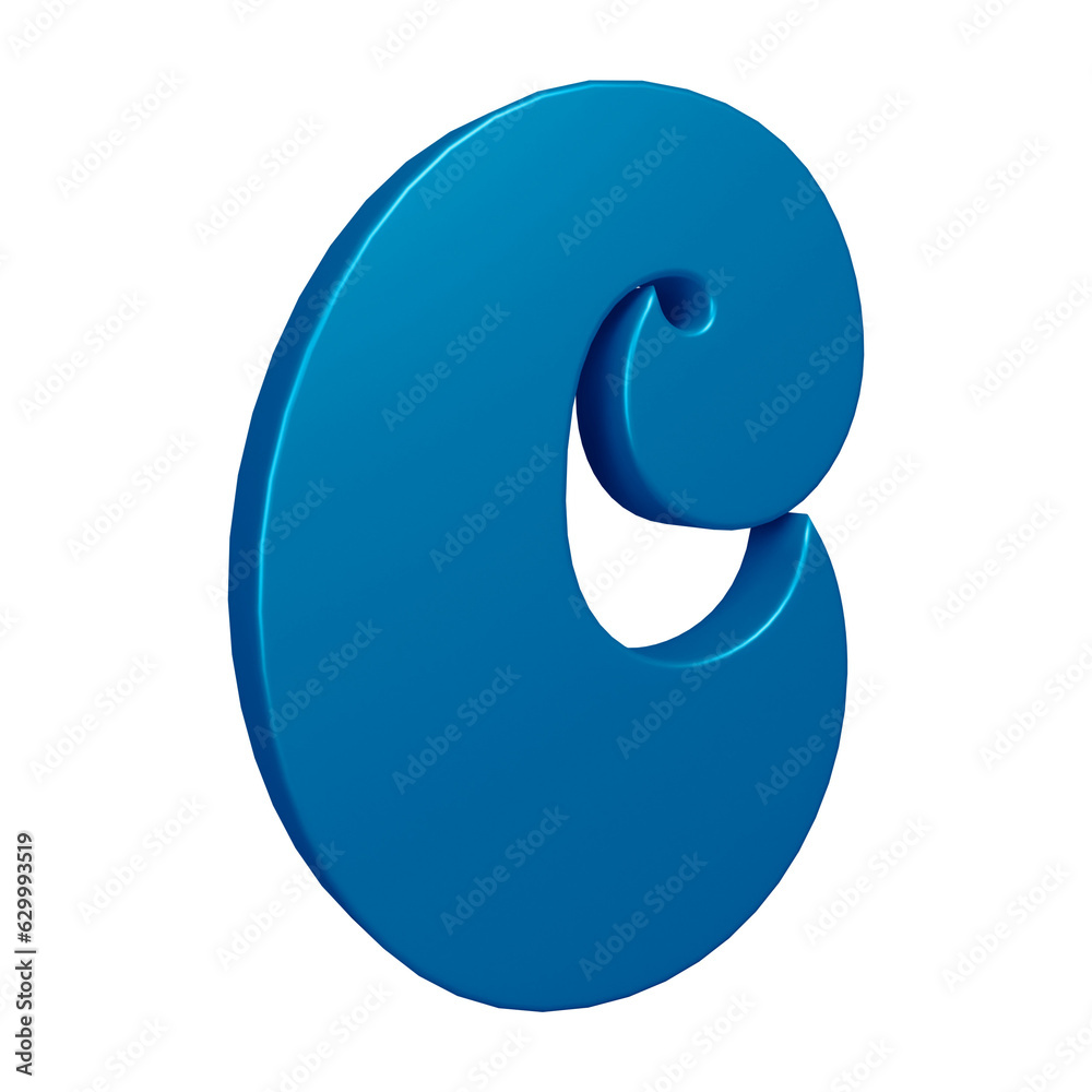 3D blue alphabet letter c for education and text concept 3D blue alphabet letter c for education and text concept