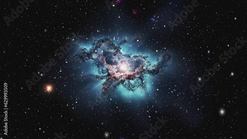 An amazing blue galaxy in the unexplored space.