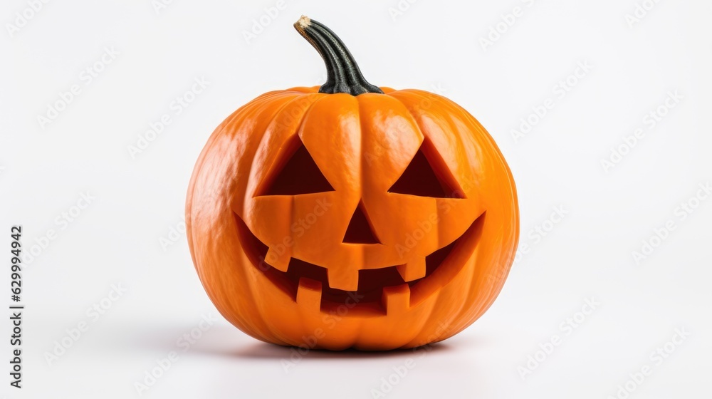 Halloween pumpkin Jack O Lantern isolated on white background with copy space Halloween pumpkin Jack O Lantern isolated on white background with copy space
