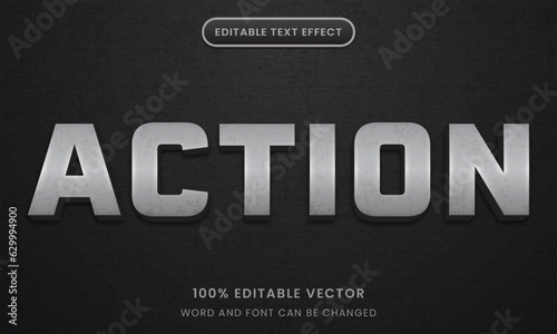 3d luxury silver metallic text style effect template editable text effect