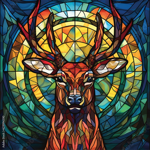 Stained Glass Reindeer 