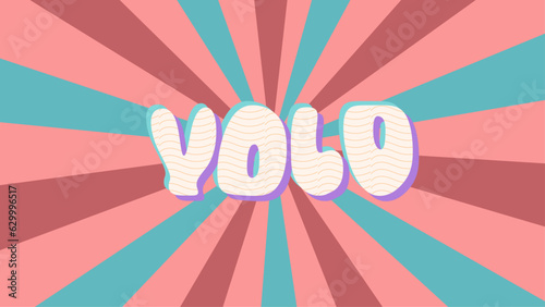 Yolo retro blue orange editable text effect