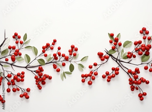 Natural background with red berries