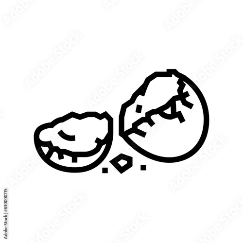shell egg chicken line icon vector. shell egg chicken sign. isolated contour symbol black illustration