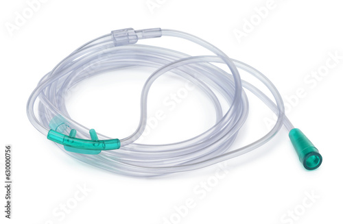 Twin bore nasal oxygen breathing cannula photo