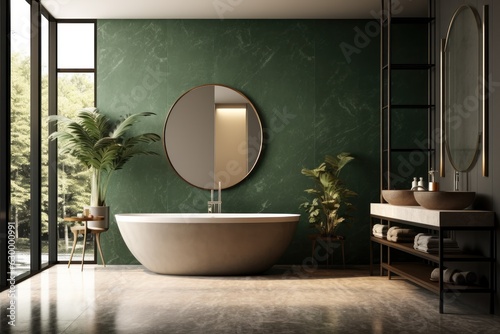 Green bathroom modern background