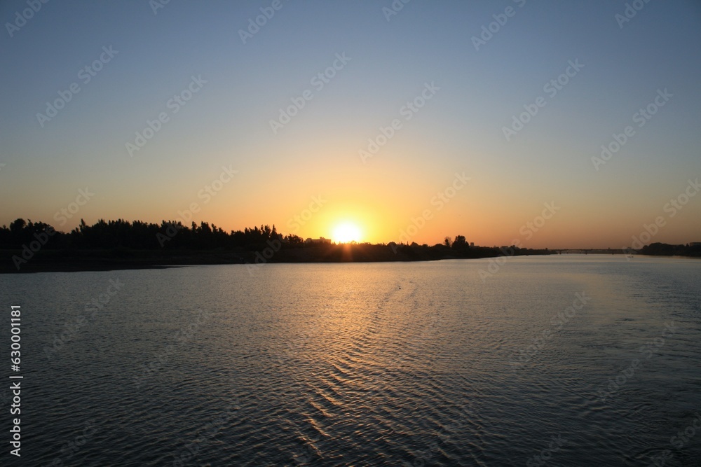 Obraz premium Sunset over the Blue Nile in Khartoum - Sudan 