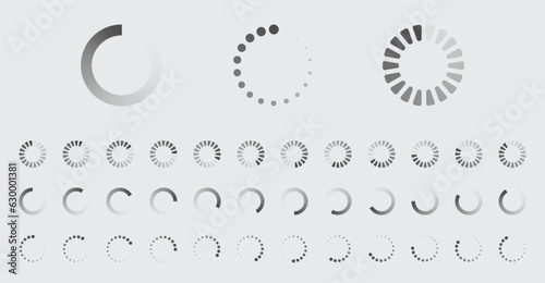 Circular Loading Buffering Icons Vector Set Video Ready for Animation Gif All Keyframes Frames Bufring Circle Waiting for Connection Buffer Preloader Download Symbol Easy Replace Color