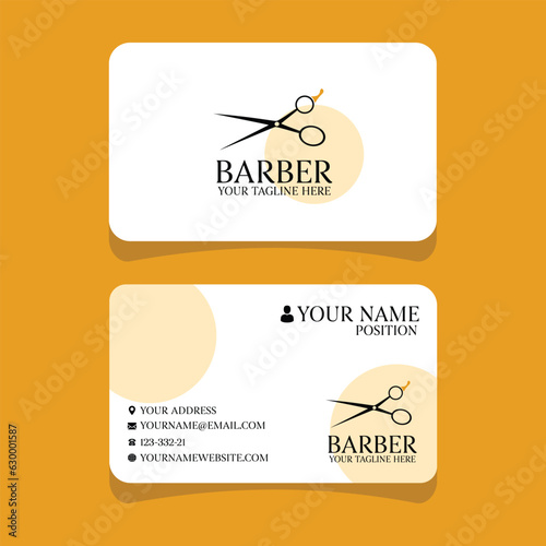 vector Barber shop business card and men's salon or barber shop logo black and white and Barber Shop business card and logo barber black and white men salon business card