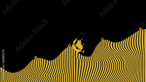 Data analysis concept, A ship in huge waves of information, metaphor for data analysis, with the ship representing the data analyst and the waves representing the data.