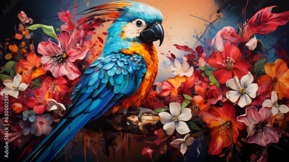 Fototapeta premium blue and yellow macaw