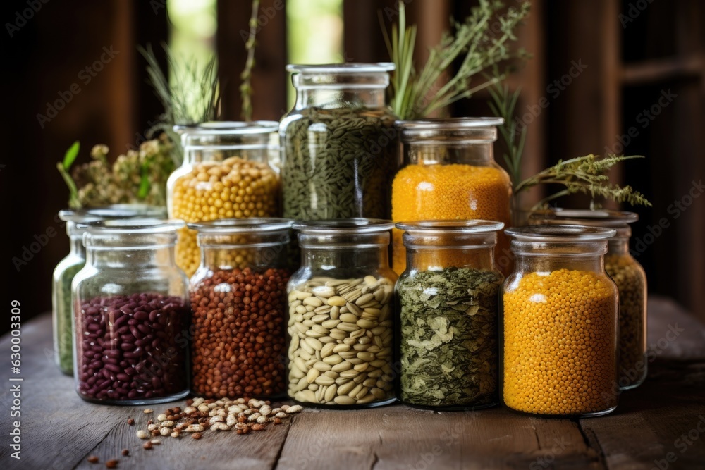 ancient grains and legumes in glass jars ancient grains and legumes in glass jars