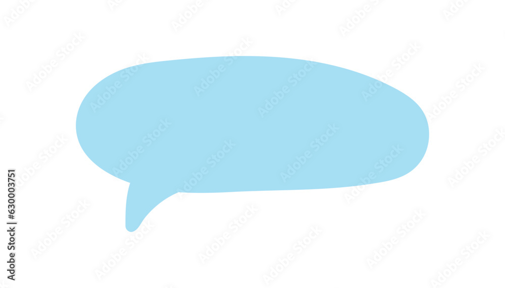 Speech bubble. Hand-drawn light blue speech bubble. Speech bubble. Hand-drawn light blue speech bubble.