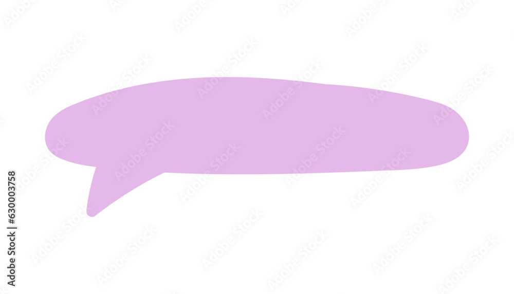 Speech bubble. Hand-drawn pastel purple speech bubble. Speech bubble. Hand-drawn pastel purple speech bubble.