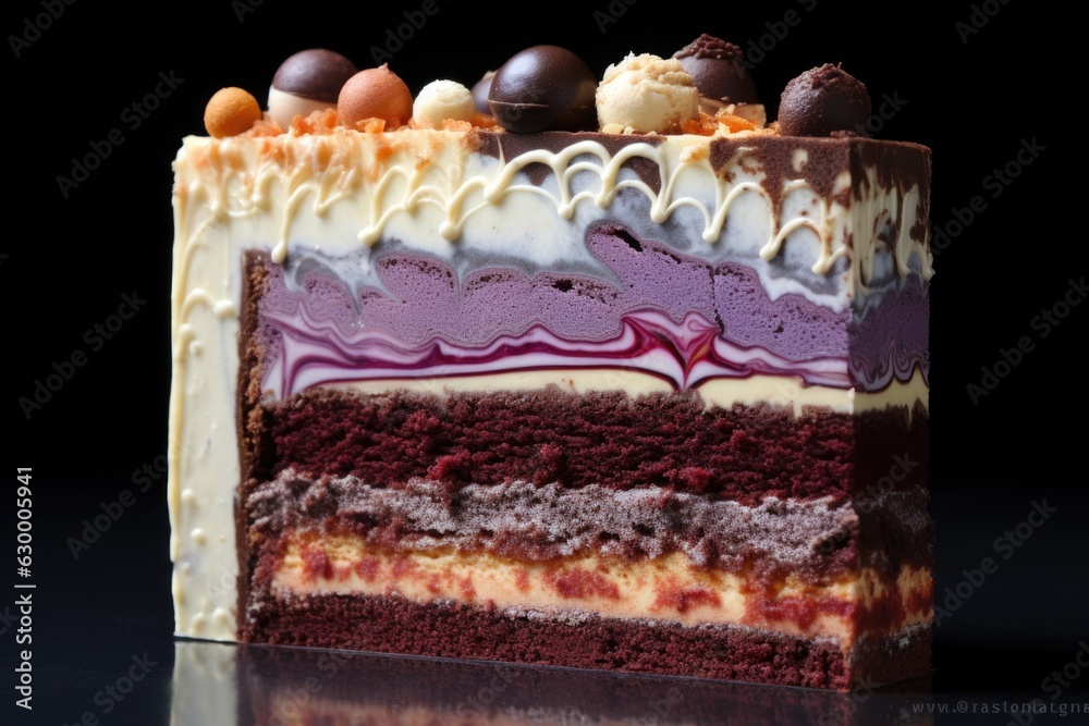 cross-section of gateau showing intricate layers Stock Photo | Adobe Stock
