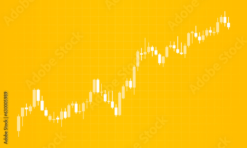 Business candle stick chart of the stock market on yellow background. Business presentation. Vector illustration.