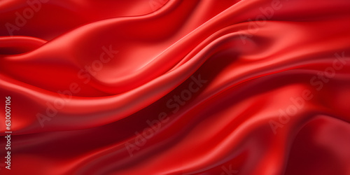 Smooth elegant red material can use as background generative ai photo