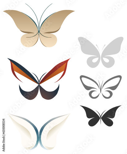 Butterfly Vector Logo pack (Multi-color & Single color images) Layered SVG file