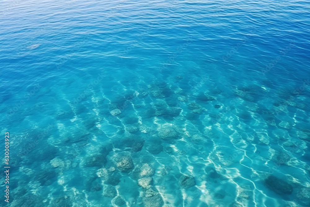 Calm Clear Blue Sea Water Background - Blue Azure Sea Water Texture, Created with Generative AI Tools