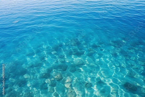 Calm Clear Blue Sea Water Background - Blue Azure Sea Water Texture, Created with Generative AI Tools © ThePixelCraft