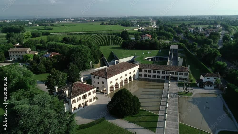 Aerial video of unique building of FABRICA Training centre in Lancenigo, Italy Aerial video of unique building of FABRICA Training centre in Lancenigo, Italy