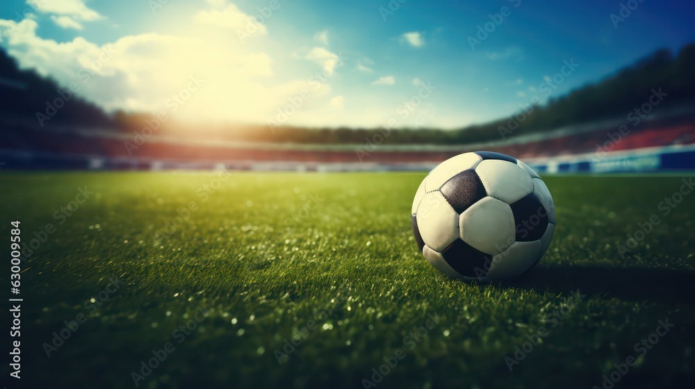 Fototapeta premium soccer ball on grass