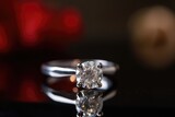 designer platinum wedding ring photography with royal gemstone generative ai