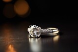 realistic platinum anniversary ring photography with royal gemstone generative ai