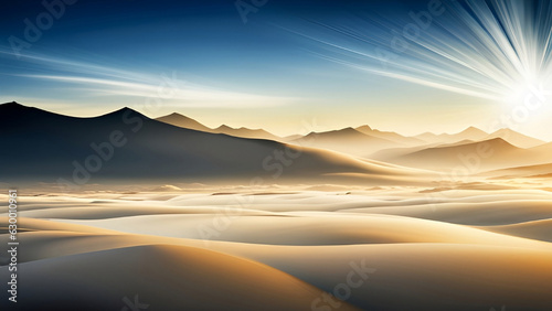 A sunrise in a desert