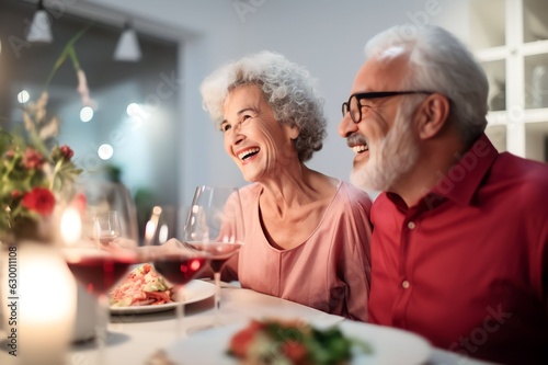 senior couple having romantic date to celebrate birthday