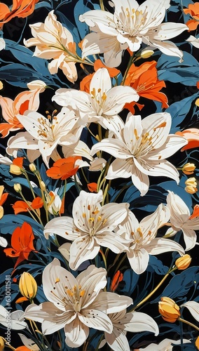 Seamless Floral Pattern with Vibrant Colors