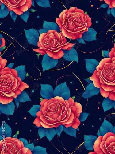 Seamless Floral Pattern with Vibrant Colors