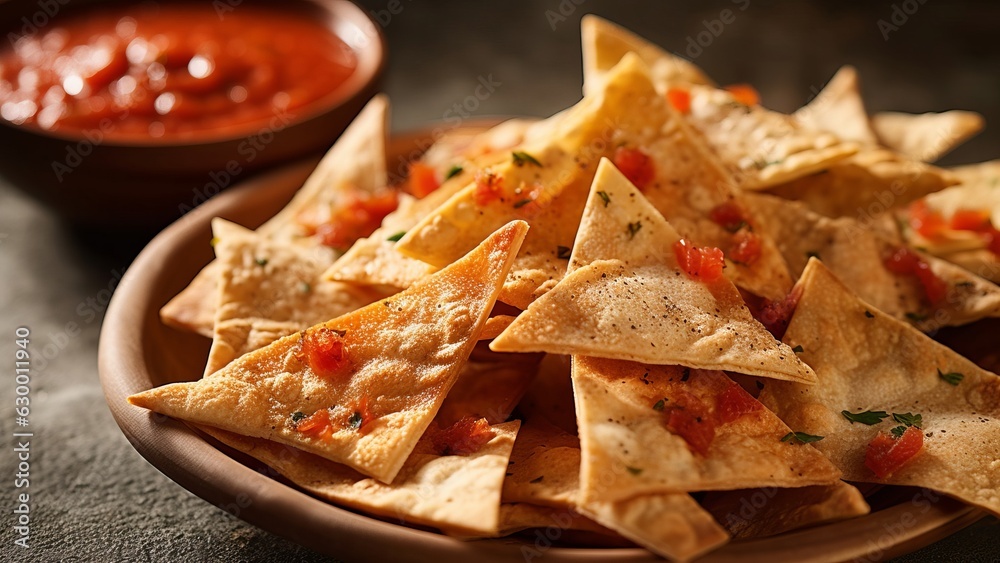 Nachos with Salsa Sauce in the Dipper Nachos with Salsa Sauce in the Dipper